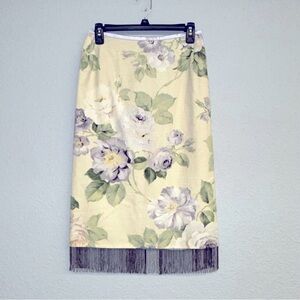 Women’s vintage Ashlee floral print skirt with beads Sz 4
